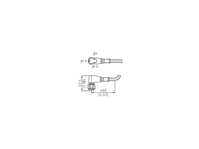 E+H FTL3x M12 Socket Cable with LED Indicator