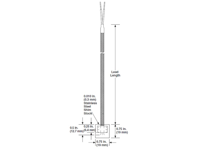 Watlow Stainless Steel Shim Style Thermocouple