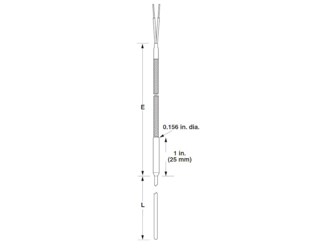 Watlow AQ Style Mineral Insulated Miniature Transitions Thermocouple