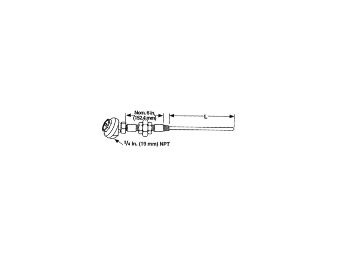 Watlow AT Style Mineral Insulated Thermocouple For Use with Thermowells